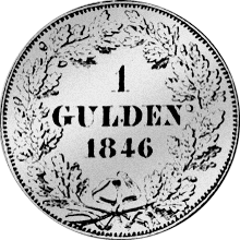 Rückseite Gulden Gold Stück Münze 1746