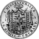 1847 Rigsbanks Taler Silber Münze Rückseite