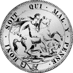 1818 Rückseite Münze Silber Krone 5 Schilling
